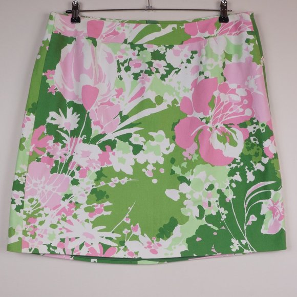 Talbots Dresses & Skirts - Talbots Skirt Green Pink 100% Cotton Floral Spring